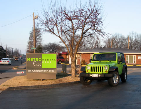 New office sign and matching Jeep Wrangler